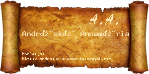 Andráskó Annamária névjegykártya